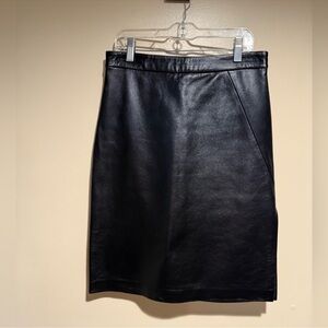 BCBGMaxAzria Black Leather Skirt